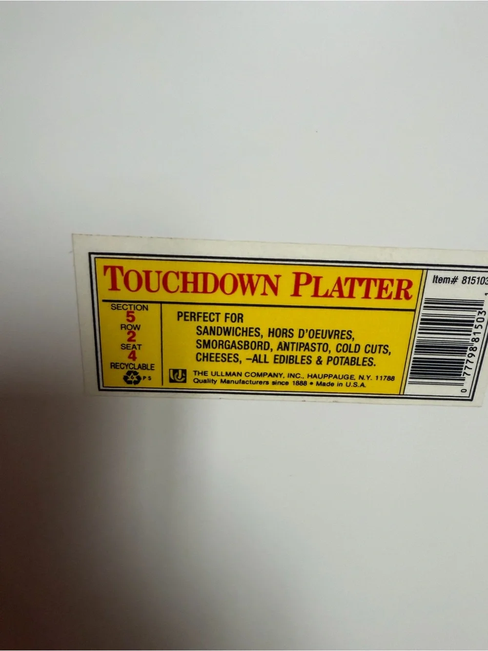 Vintage Football Themed Serving Platter 19x13.5 It’s Cool!